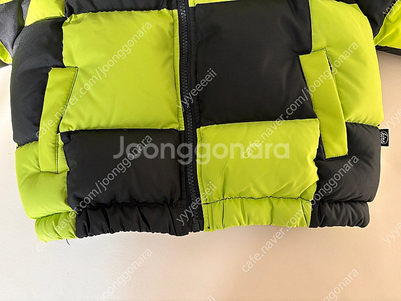 히로 빅체커 패딩 라임 110--2