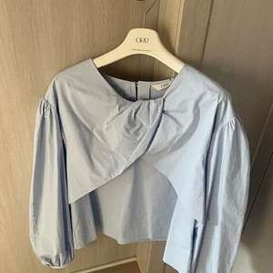 오르 코튼 리본 블라우스 새상품 택포