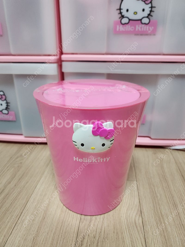 헬로키티 고전 입체 얼굴 보관함 키티 휴지통--0