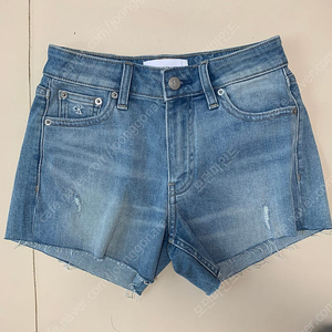 여성 캘빈클라인 진스 미들라이즈숏 숏팬츠 컷팅진 청반바지 청바지