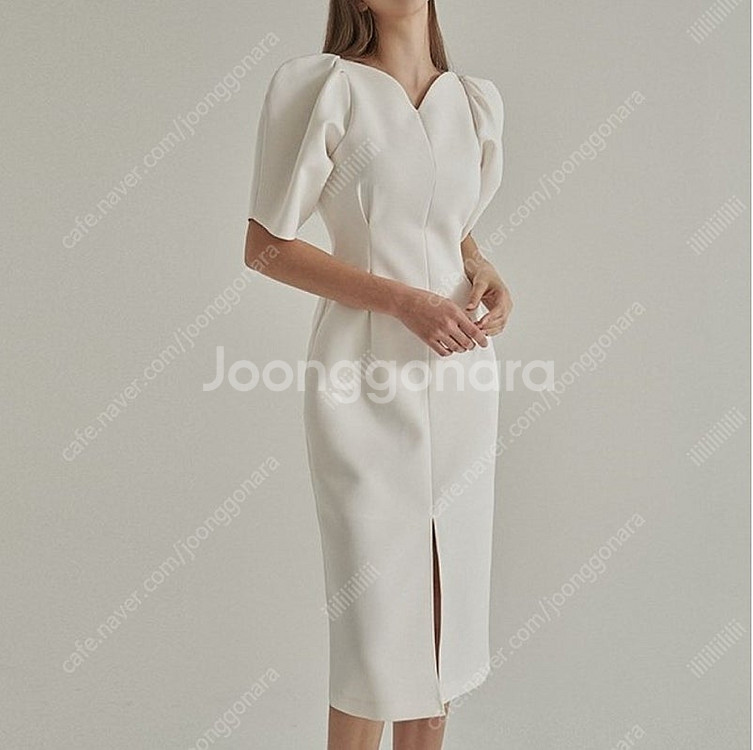 퍼프 원피스 브이넥 반팔 핀턱 롱 원피스 돌잔치 2부드레스 셀프웨딩 브라이덜샤워--6