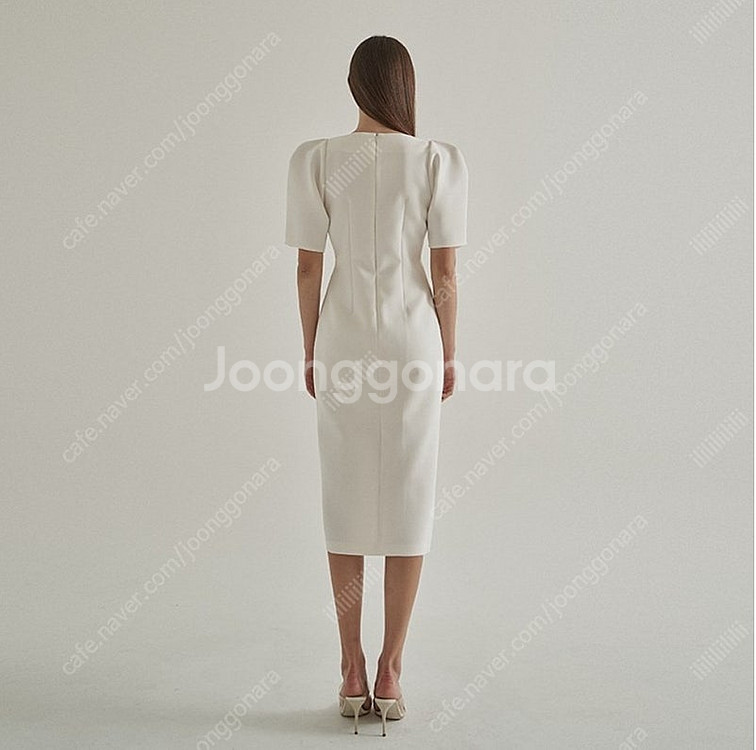 퍼프 원피스 브이넥 반팔 핀턱 롱 원피스 돌잔치 2부드레스 셀프웨딩 브라이덜샤워--8