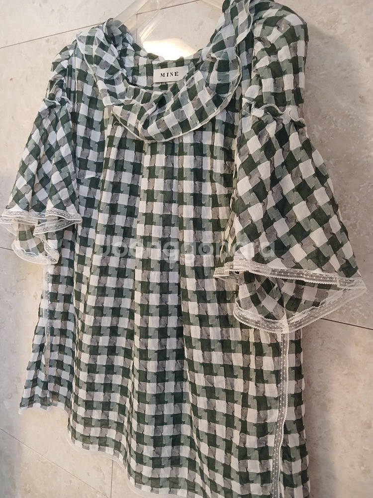 마인 체크셔링블라우스(주말초특가)--2