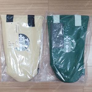 스타벅스 쿨링파우치, 아이스크림 케이크 보냉백, 리유저블 기프트 백+ 플라워 키체인 세트, 땡스 플라워 실리콘 스트로 세트