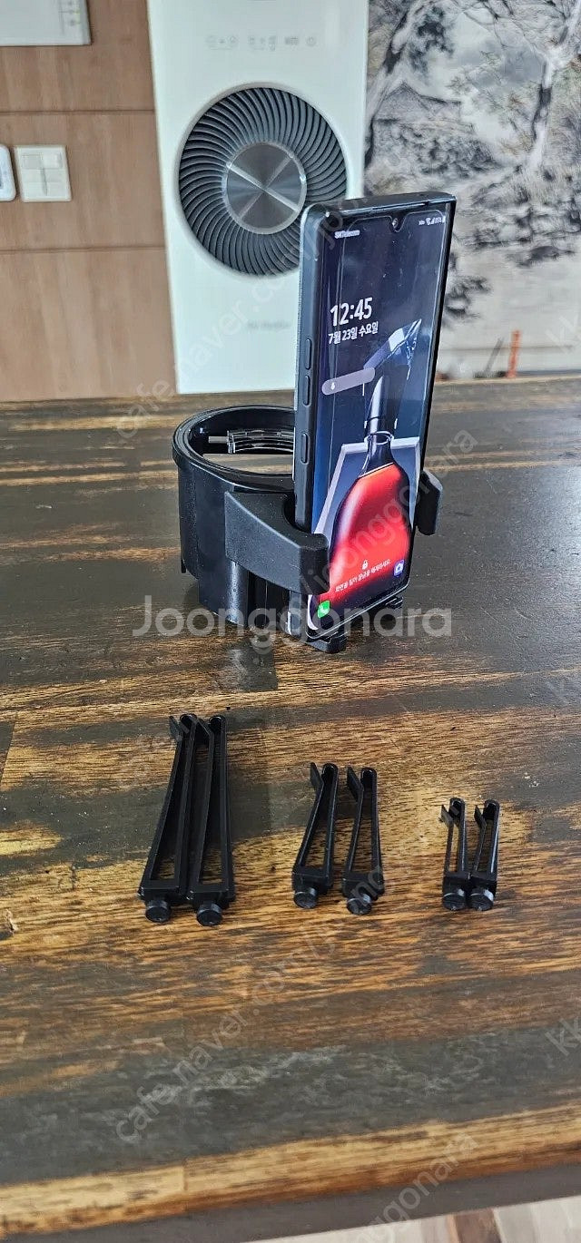 (새것) 차량 송풍구 컵홀더 핸드폰거치대 겸용--2