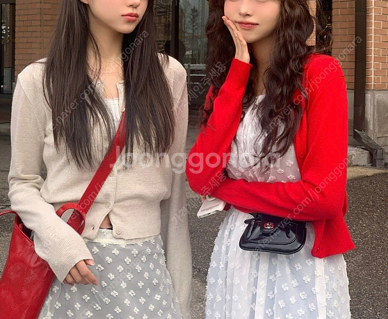 라운드넥 가디건 오트밀--0