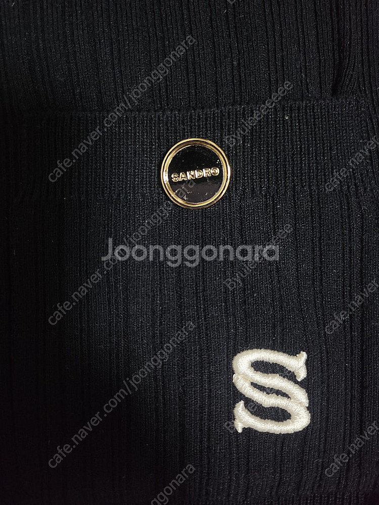 산드로 골드 버튼 가디건 블랙 s (80)--2