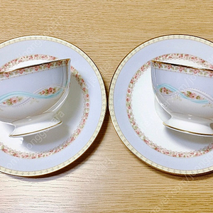 [2조 일괄]단종 빈티지 노리다케 연보랏빛 찻잔 겸 커피잔