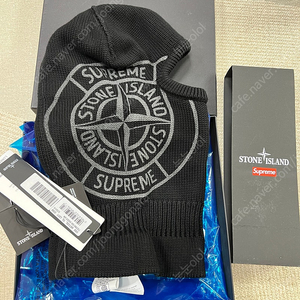 20FW스톤아일랜드x슈프림 콜라보 바라클라바 블랙 국내매장판
