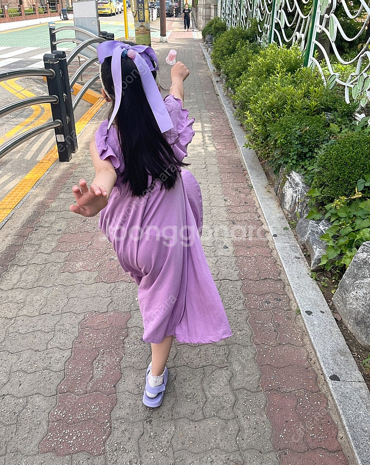 (거의새상품)브랜드여아 연보라색 여름원피스+공단리본핀 ...--9