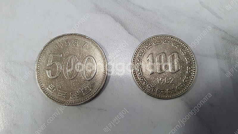 희귀동전 100원(1982년도), 500원(1987년도)--0