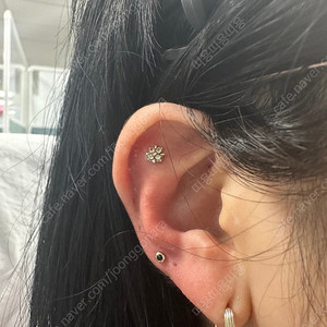 14k 리얼화이트 오닉스 피어싱