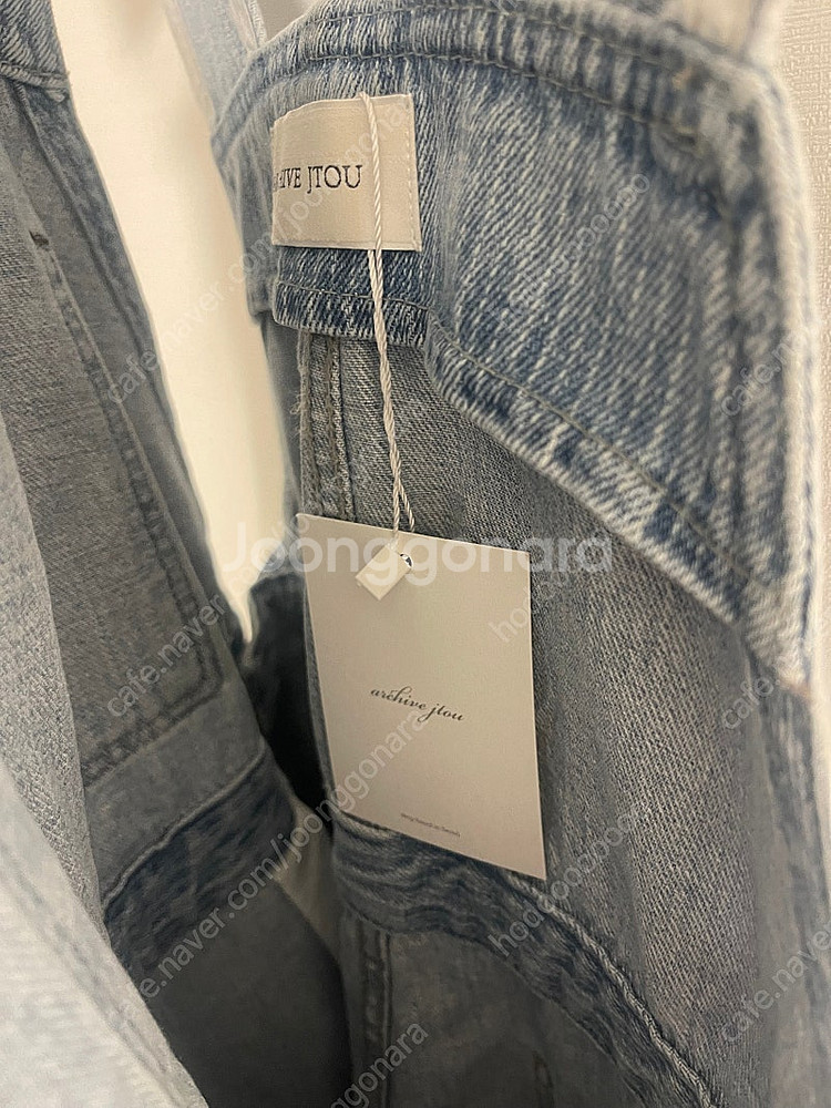 아카이브제이투유 스트라이프 데님 오버롤 새상품--5