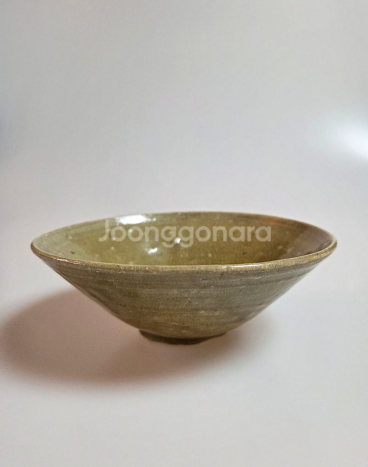 고미술품 고려시대 전기 고려청자 황청자 다완--0