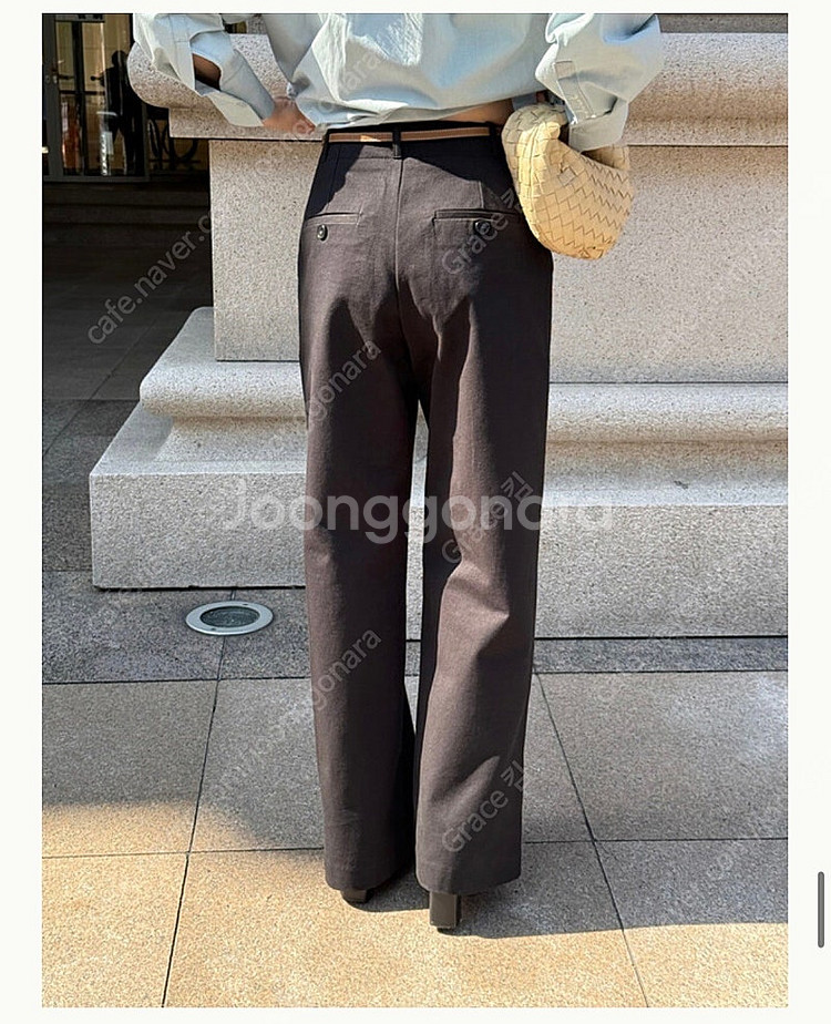 그레이룸 코튼스판 와이드슬랙스 블랙 xs--1