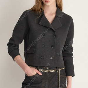 마인 울 블렌드 더블 버튼 칼라 니트 자켓