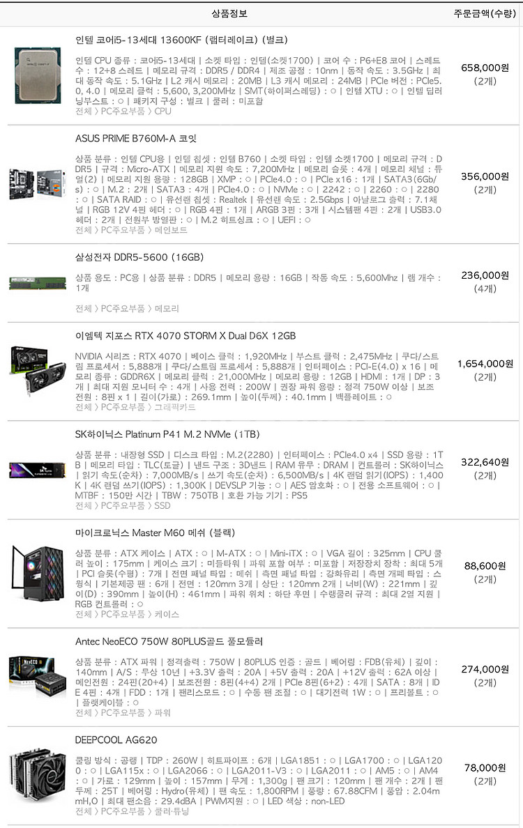 게이밍 PC (i5, RTX4070 12GB, RAM ...--2