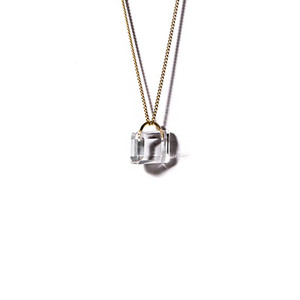 콜드프레임 14k 백수정 자물쇠 목걸이 (COLORLESS PADLOCK NECKLACE)