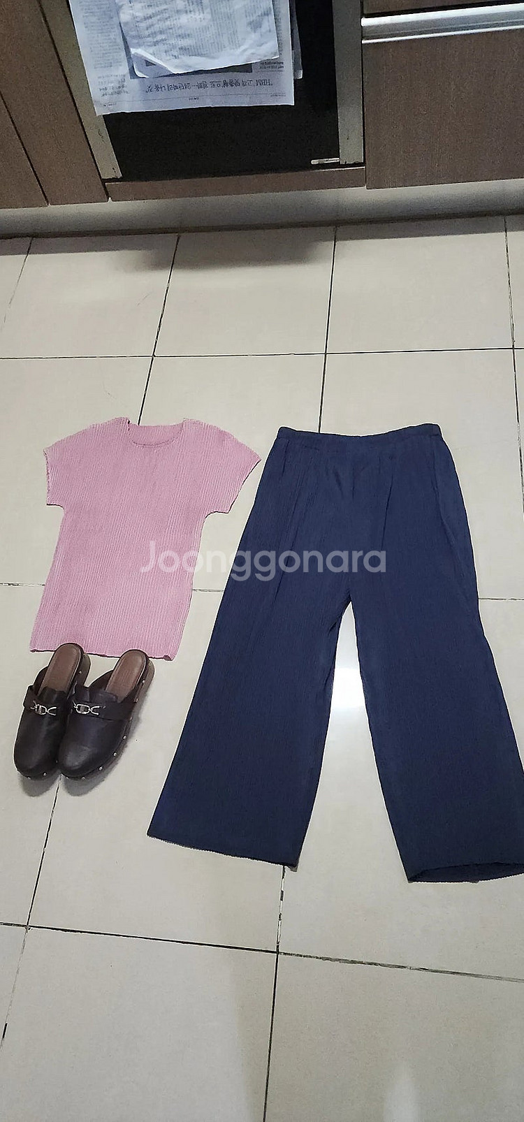 에바큐브 플리츠 반팔/와이드팬츠 각각--6