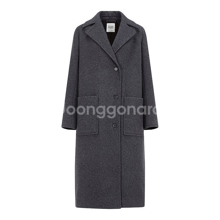 새상품 스튜디오톰보이 포켓 울 코트 55 / 랑방 마인 오브제 타임 럭키슈에뜨 산드로 마쥬 오르 시에 시스템--0