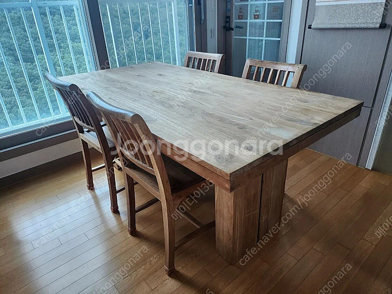 SEDEC 세덱 에스니크래프트 고인돌 티크목 테이블.--0