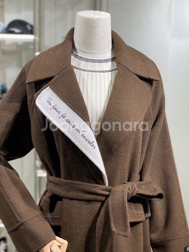 에고이스트 자수 벨티드 울 코트 55 / 랑방 마인 오브제 타임 럭키슈에뜨 산드로 마쥬 오르 시에 시스템--0