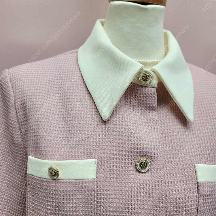 (새상품) VIMLY 핑크 배색 자켓--1