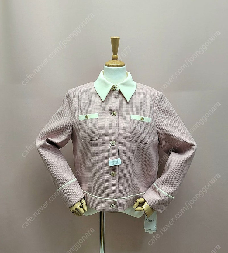 (새상품) VIMLY 핑크 배색 자켓--3