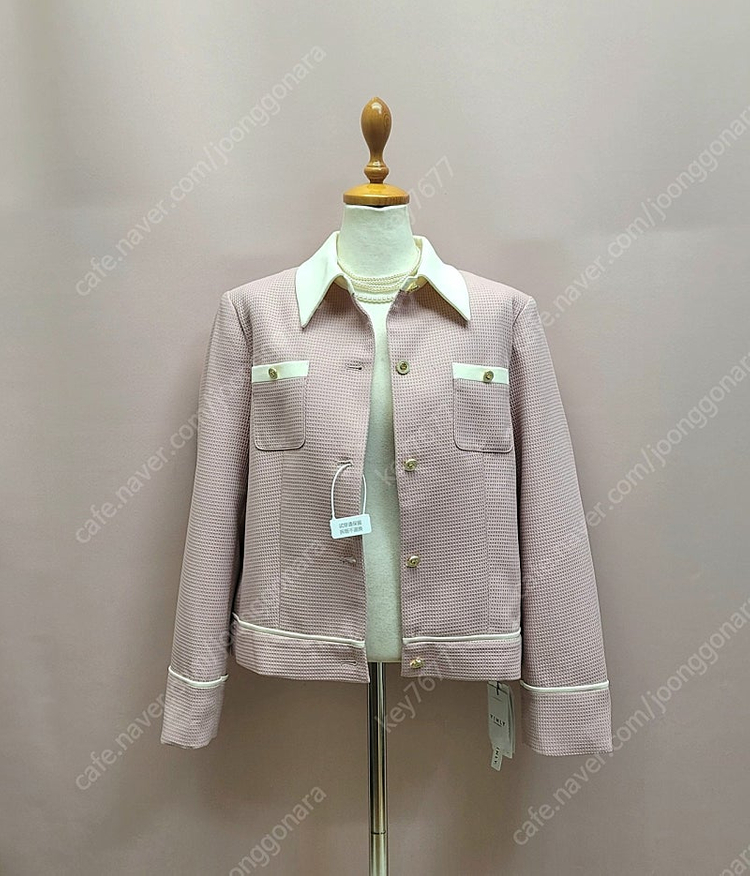 (새상품) VIMLY 핑크 배색 자켓--4