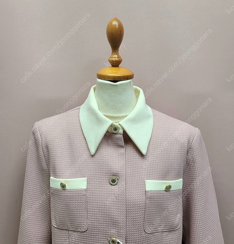 (새상품) VIMLY 핑크 배색 자켓--5