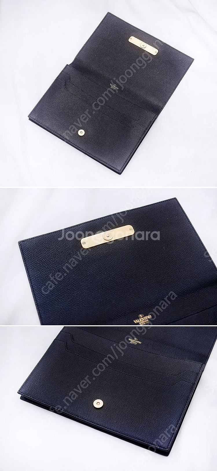 발렌티노 금장 V링 블랙 스탐파 알체 미디움 클러치백--4