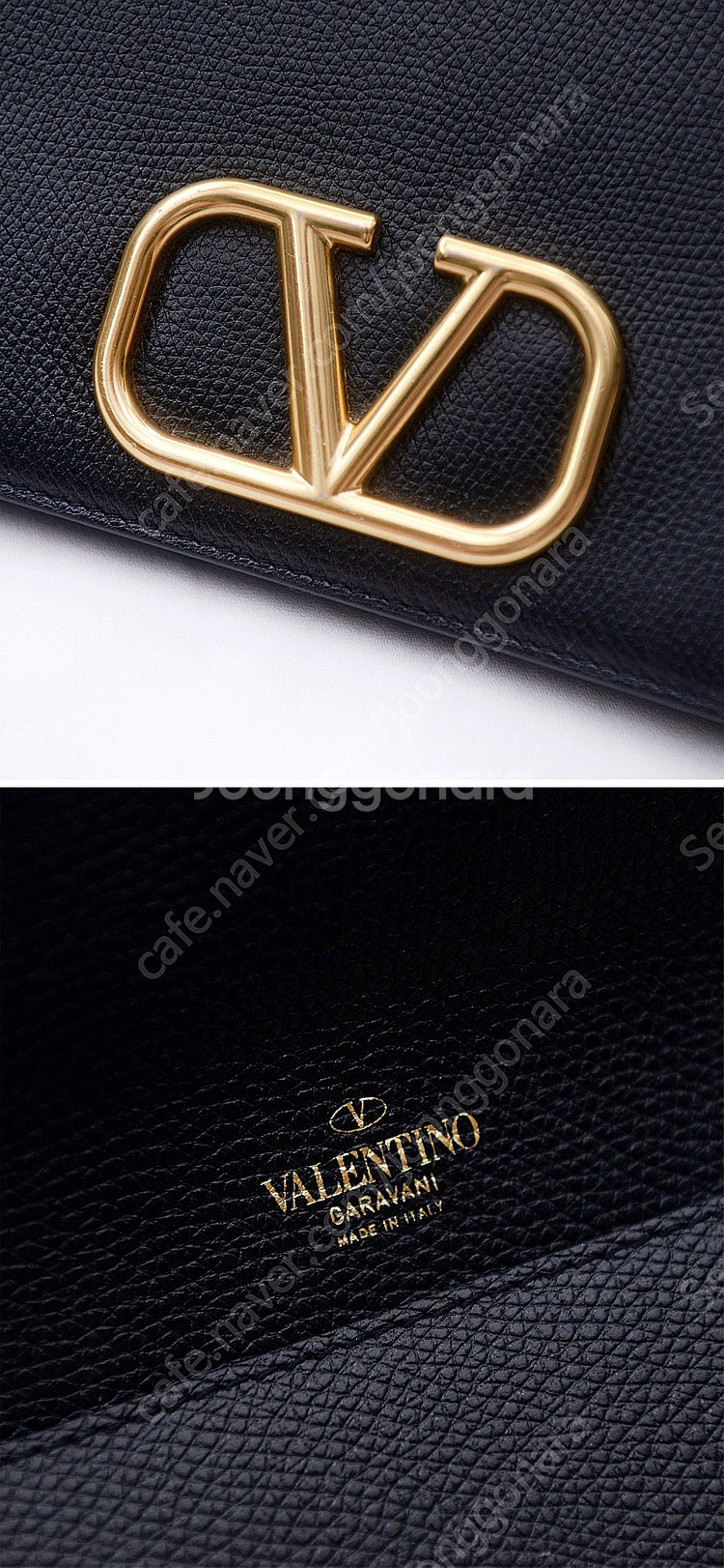 발렌티노 금장 V링 블랙 스탐파 알체 미디움 클러치백--7