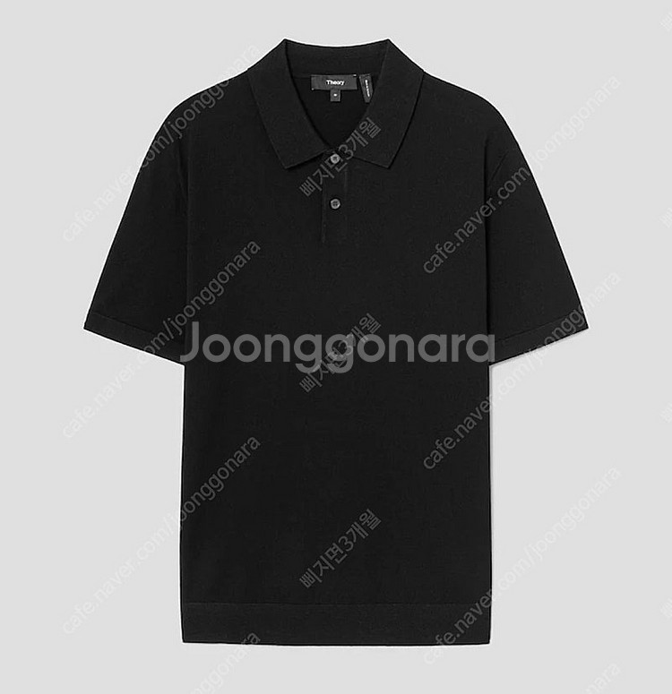 [새상품]띠어리 고리스 반팔 카라티 블랙 M--0