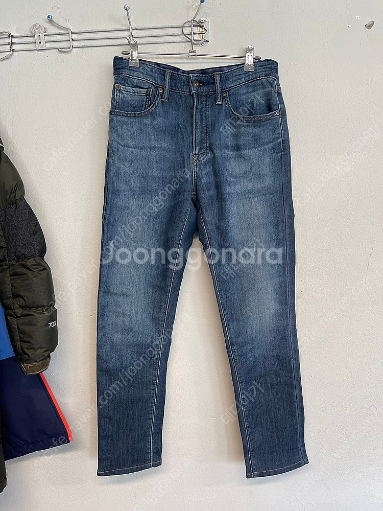 유니클로 허리밴딩 미드라이즈 데님 진 이지팬츠 S(허리...--0