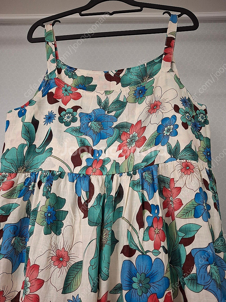 아사 면 끈나시 캉캉 원피스 바캉스 휴양지룩--0