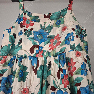 아사 면 끈나시 캉캉 원피스 바캉스 휴양지룩