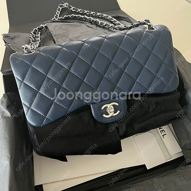 샤넬 클래식백 라지 은장 송아지가죽(1회사용)--0