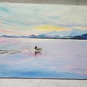 (원화) 6호 캔버스 유화그림 동해안 해안가 그림 서양화