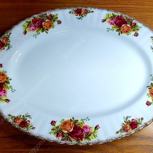 영국산 로얄알버트 황실장미 오벌접시 대형 이미지
