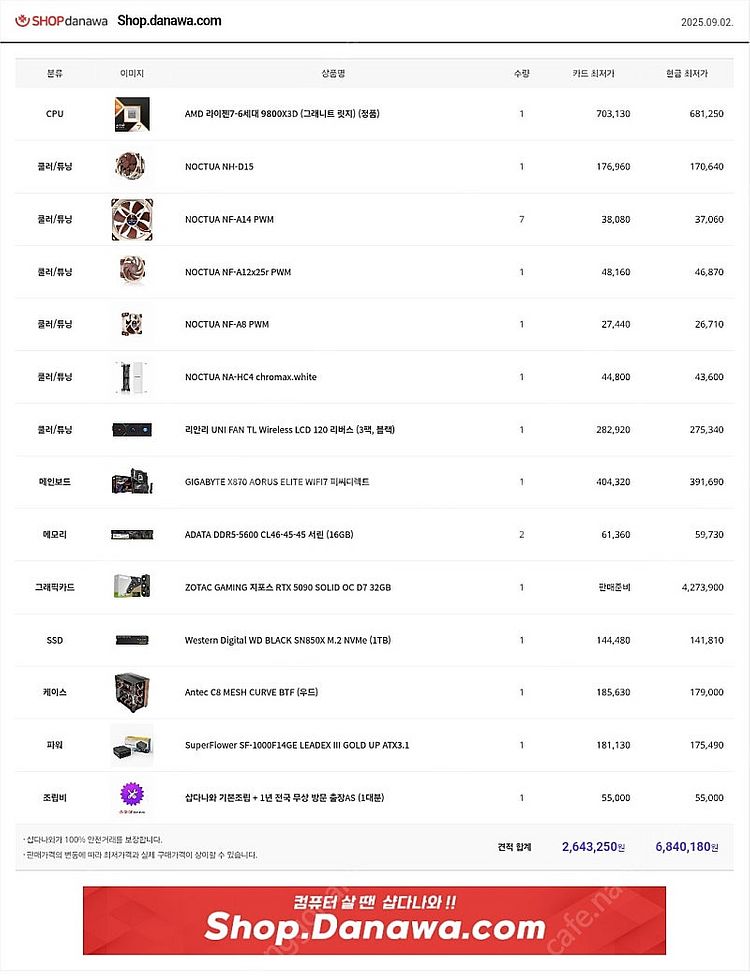 하이엔드 9800x3d 녹투아 리안리 반본체--3