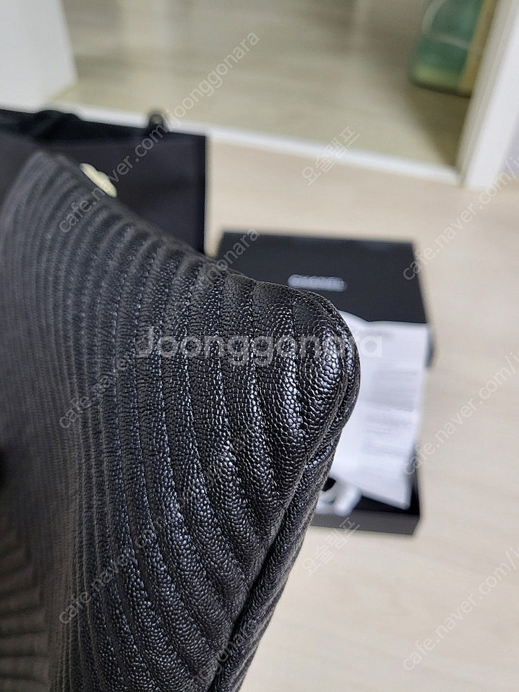 샤넬 보이 클러치 미늄 (샴페인 골드)--4