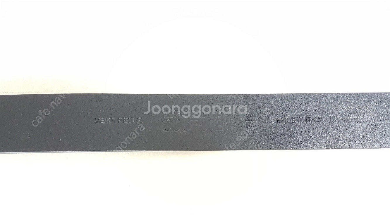 베르사체 타원 브론즈메탈 V로고 빅 버클 남성 가죽 벨...--2