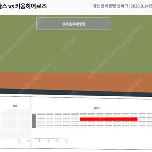 9월 14일(일) 한화이글스 vs 키움 밤켈존(외야잔디석) 4연석 양도