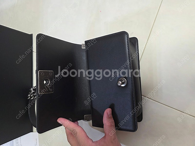보이샤넬 쉐브론 빈티즈 은장 스몰 보이백--7