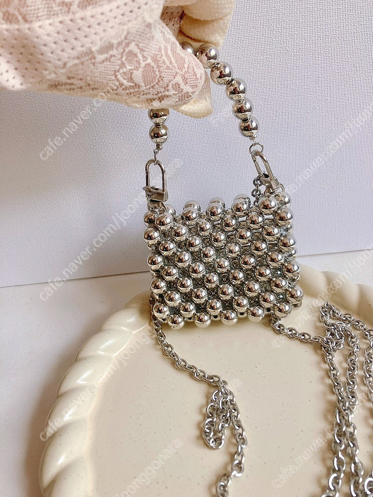 (새상품) 비즈 미니 체인크로스백(택포)--0