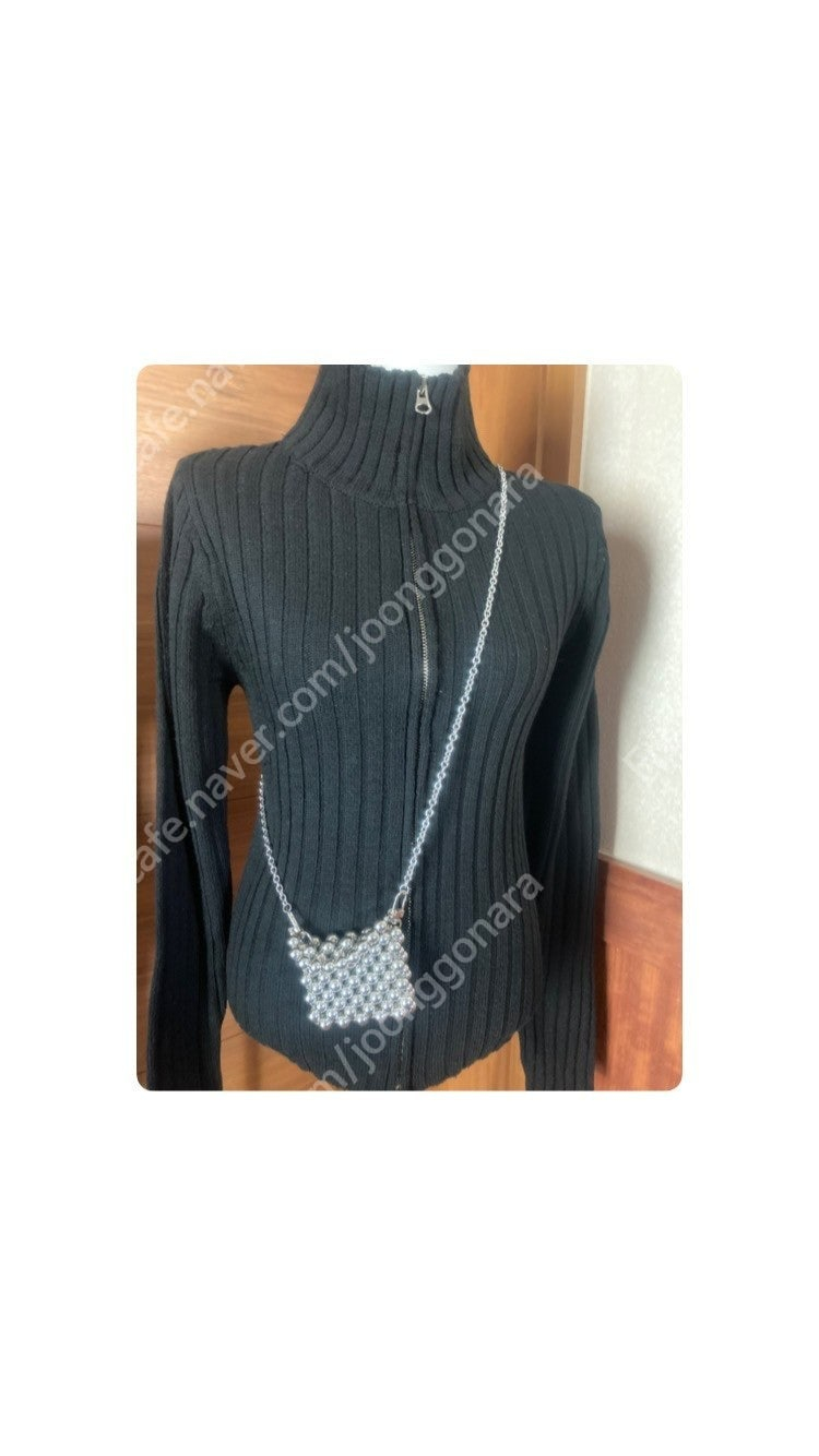 (새상품) 비즈 미니 체인크로스백(택포)--3