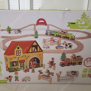 (새상품컨디션/풀박스)자노드 원목 농장 기차놀이 54pcs