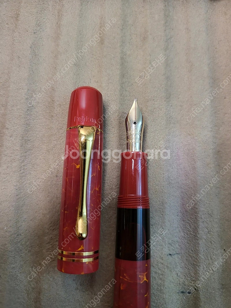 펠리칸 m101n 브라이트 레드 m or ef 만년필--2