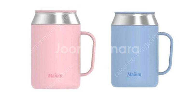 맥심)이중스텐머그(핑크&하늘/일괄판매)(새상품)--0