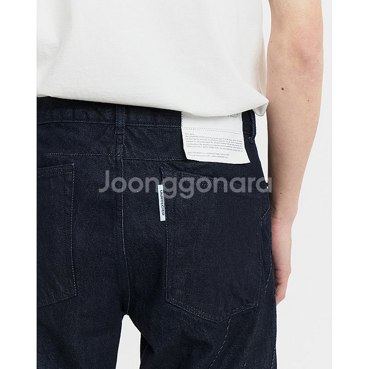언어펙티드 트위스트 데님 청바지 인디고 M L--8